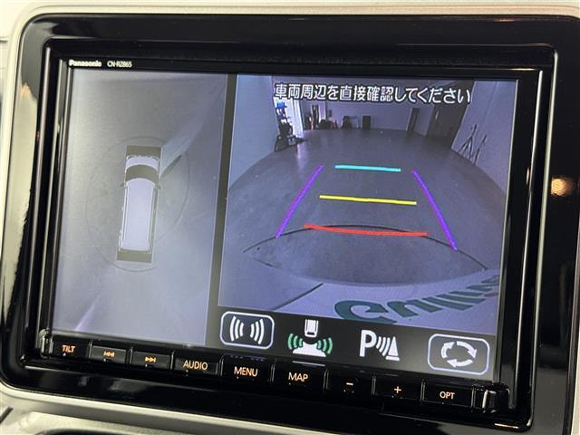 スペーシアギア ハイブリッドＸＺ　ターボ　純正８型ナビ（フルセグＴＶ）　全方位カメラ　衝突被害軽減　レーンキープ　コーナーセンサー　両側パワースライドドア　ルーフレール　パドルシフト　アイドリングストップシートヒーター　前後ドラレコ　ＥＴＣ（5枚目）