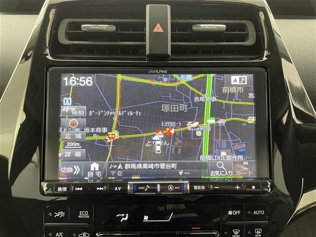 プリウス Ｓセーフティプラス　アルパイン９インチＳＤナビ　バックカメラ　パーキングアシスト　インテリジェントクリアランスソナー　トヨタセーフティセンス　カラーヘッドアップディスプレイ　ＬＥＤヘッドランプ　プッシュスタート　禁煙車（3枚目）