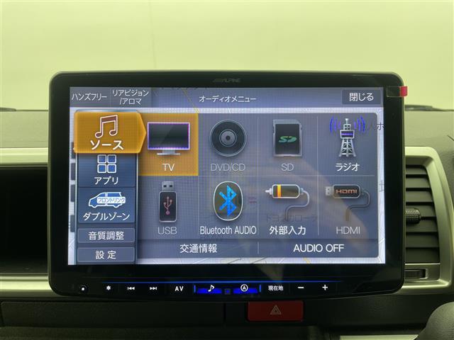 ハイエースワゴン ＧＬ　アルパイン１２．８型後席モニター　アルパイン１１型ナビ　全周囲カメラ　デジタルインナーミラー　電動スライドドア　ＬＥＤ　衝突被害軽減ブレーキ　レーンアシスト　オートライト　ＥＴＣ　ドラレコ　禁煙車（6枚目）