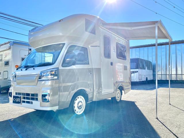 ハイゼットトラック JPスター ハッピー1プラス 4WD スマアシ 400Aリチウム 12Vクーラー FFヒーター 電動オーニング 3000Wインバーター サイクルキャリア マックスファン 冷蔵庫 電子レンジ ソーラーパネル 前後スタビ 前後ショック(20枚目)