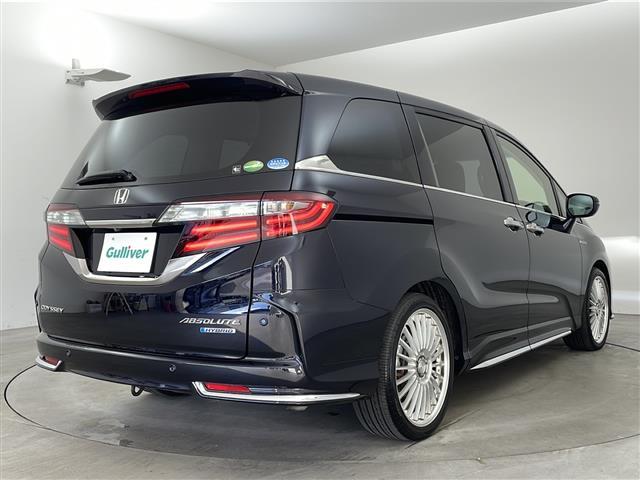 オデッセイハイブリッド ハイブリッドアブソルート・ＥＸホンダセンシング　純正インターナビ　純正フリップダウン　全方位カメラ　両側電動スライド　ＢＳＭ　衝突軽減　レーダークルーズコントロール　ハーフレザー　レーンキープ　社外１９インチＡＷ　ＬＥＤライト　ＥＴＣ　ＴＶ　ＢＴ（3枚目）