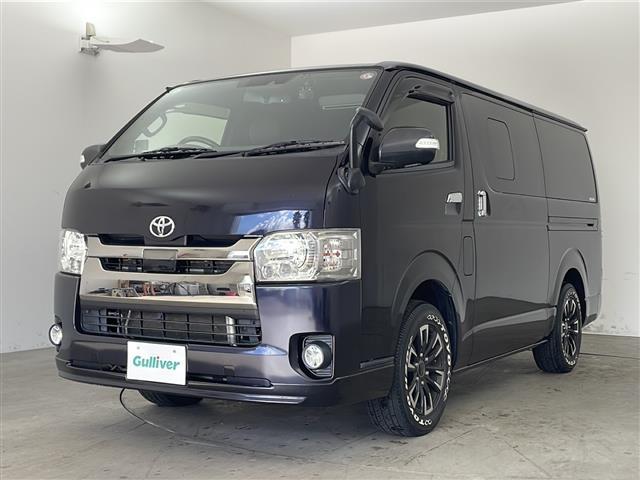 ハイエースバン スーパーＧＬ　ダーク　プライムＩＩ　社外８インチナビ　ＴＶ　社外フリップダウンモニター　バックカメラ　ハーフレザー　社外前後ドライブレコーダー　ＡＣ１００Ｖ電源　プリクラッシュセーフティ　レーンディパーチャーアラート　ベッドキット（2枚目）