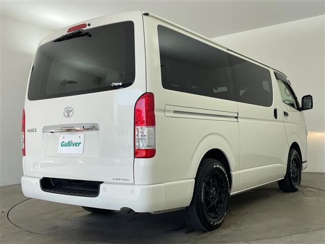 ハイエースバン ロングDX GLパッケージ 社外ナビ TV パノラミックビューモニター ETC 前後ドライブレコーダー プリクラッシュセーフティ レーンディパーチャーアラート オートマチックハイビーム ベットキット 社外16インチアルミホイール(3枚目)