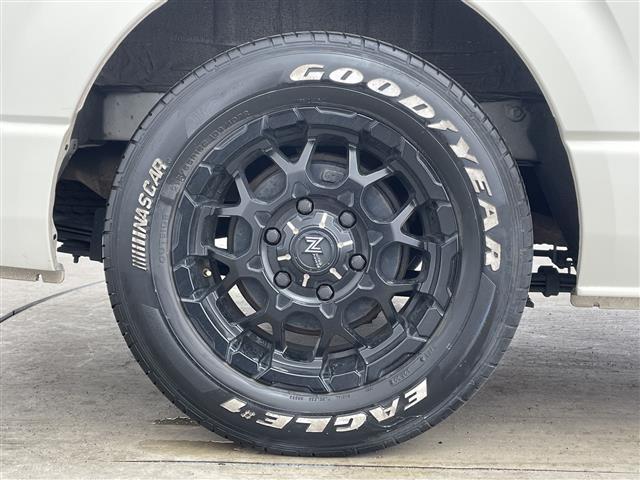 ハイエースバン ロングDX GLパッケージ 社外ナビ TV パノラミックビューモニター ETC 前後ドライブレコーダー プリクラッシュセーフティ レーンディパーチャーアラート オートマチックハイビーム ベットキット 社外16インチアルミホイール(41枚目)