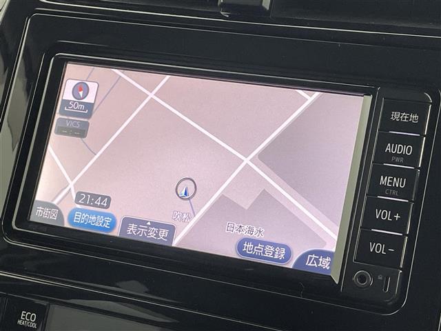 プリウス Ｓ　衝突軽減ブレーキ　車線逸脱警報装置　レーダークルーズコントロール　オートハイビーム　純正ナビ　Ｂｌｕｅｔｏｏｔｈ　ＴＶ　バックカメラ　ＥＴＣ　前後ドライブレコーダー　プッシュスタート　スペアキー（6枚目）