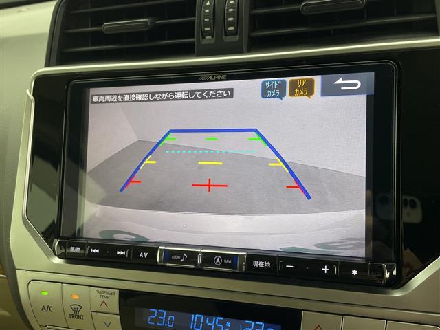 ランドクルーザープラド ＴＸ　社外ＳＤナビ　ＡＬＰＩＮＥスピーカー　バックカメラ　パーキングセンサー　社外フロアマット　リフトアップ　ＥＴＣ　ＬＤＡ　ＰＣＳ　ＡＣＣ　ＬＥＤヘッドライト　社外ＡＷ　ホワイトレタータイヤ（2枚目）