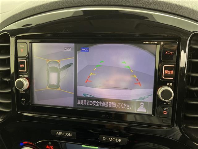 ジューク １５ＲＸ　Ｖアーバンセレクション　ワンオーナー　純正ＳＤナビ　アラウンドビューモニター　バックカメラ　ＥＴＣ　レーンキープアシスト　前方ドライブレコーダー　革巻きステアリング　ステアリングリモコン　純正１７インチアルミホイール（2枚目）