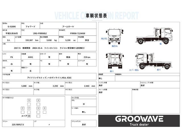 フォワード フックロール　極東開発　ＪＭ０４－５５－Ａ　ツインホイスト　ラジコン受信機（送信機欠）　積載３．６５ｔ　Ｆ６　６速　マニュアル　脱着装置付コンテナ専用車　アームロール（2枚目）