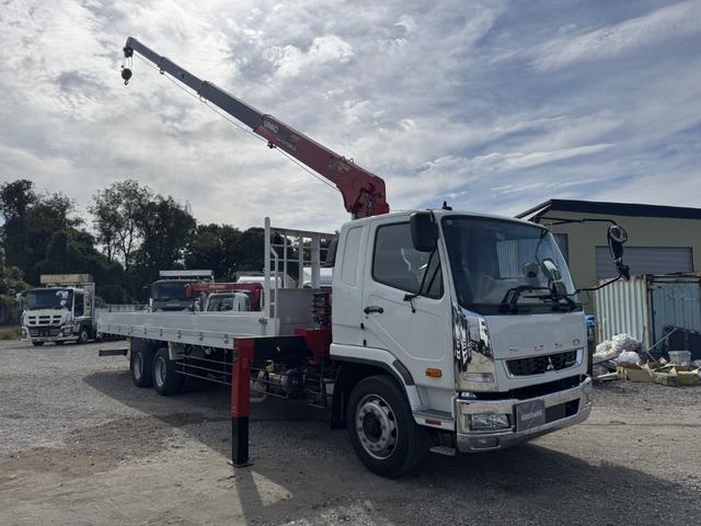 ファイター 4段クレーン アルミブロック ワイド ベッド付 増トン 古河ユニック URG504AMS フックイン ラジコン 差し違いアウトリガー 7,870×2,360 積載10.2t 車検付 走行791km 吊t数2.9t吊 4段ブーム アルミアオリ 増tクレーン(3枚目)