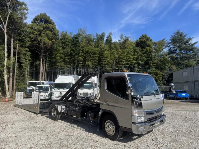 キャンター セーフティーローダー　カスタム　フラトップゼロ　新品エンジンＡＳＳＹ交換（記録簿有り）　極東開発　ＪＮ０２－４５　　ウインチ　ラジコン　左右アオリ開閉式　荷台長５，７２０ｍｍ　車検付　積載３．１ｔ　Ｉ５　５速　マニュアル　車載車　セフティーローダー（3枚目）