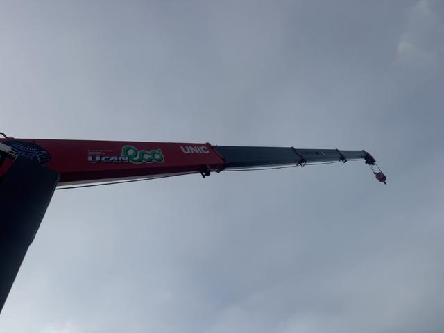 ギガ 2.9t吊4段セルフクレーン アルミブロック 4軸低床 古河ユニック URU504HN フックイン ラジコン スロープハンガー あゆみ板 8,600×2,330 積載11.8t アルミホイール 車検付 フルメッキ シフト:スムーサーG 3ペダル(18枚目)