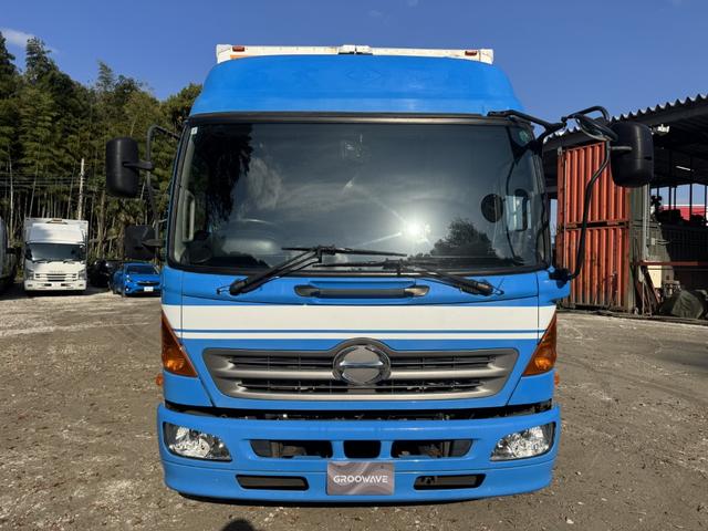 ヒノレンジャー アルミウイング ワイド ベッド付 ハイルーフ 6,270×2,400×2,420 トランテックス リア観音扉 ラッシング2段 引出しフック5対 積載3.05t F6 6速 マニュアル 4t ウイング バックカメラ アイドリングストップ(5枚目)