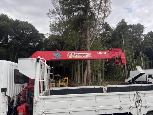 ファイター ２．９ｔ吊６段クレーン　木平　ワイド　ベッド付　増トン　古河ユニック　ＵＲＵ３７６　フックイン　ラジコン　差し違いアウトリガー　リアアウトリガー　油圧ゲート　５，６００×２，４００　積載５．４ｔ　Ｆ６　６速　マニュアル　増ｔクレーン　吊ｔ数２．９ｔ吊（15枚目）