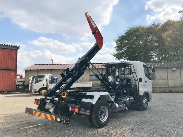 ファイター フックロール　極東開発　ＪＭ０４－５５－Ｄ　ツインホイスト　キャブバックステップ　ラジコン　走行３９０ｋｍ　車検付　積載３．４５ｔ　Ｆ６　６速　マニュアル　アームロール　バックカメラ　ＬＤＷＳ（10枚目）