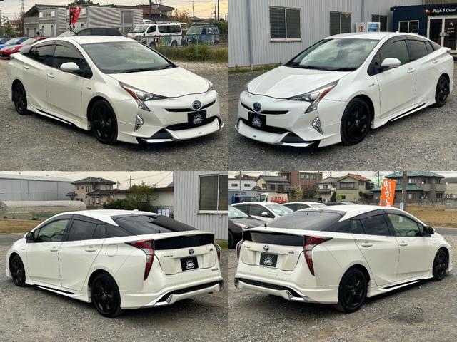 プリウス Ｓセーフティプラス　１年保証付き／モデリスタエアロ／禁煙車／レーダークルーズ／クリアランスソナー／純正ナビ／フルセグＴＶ／Ｂｌｕｅｔｏｏｔｈ再生／バックカメラ／ＥＴＣ／フォグランプ／革巻きステアリング（4枚目）