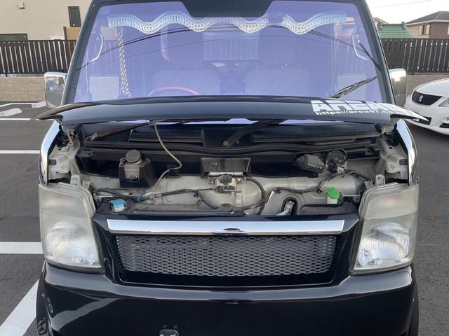 キャリイトラック ＫＣ　新品タイヤ　ローダウン　フルエアロ　社外ナビ　ヤンキーホン　アルミボックス　ステアリングナルディー　ＭＯＭＯシフト　内装張替え済み　ドラレコ　バックカメラ　ミュージックサーバー　ステッカー付（23枚目）