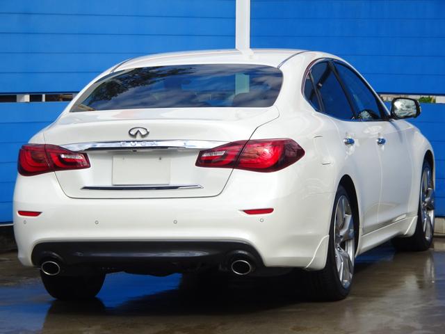 フーガ 370GT タイプS ワンオーナー 専用20AW キャリパー サス 4WAS パドルシフト アルミペダル 前後ソナー Rクルーズ 全方位カメラ ナビ フルセグ ETC 半革 Pオットマン LEDライト LEDフォグ 警報(2枚目)