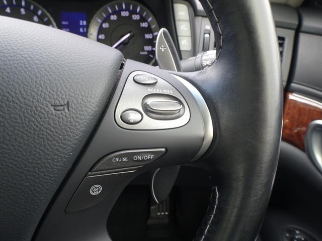 フーガ 370GT タイプS ワンオーナー 専用20AW キャリパー サス 4WAS パドルシフト アルミペダル 前後ソナー Rクルーズ 全方位カメラ ナビ フルセグ ETC 半革 Pオットマン LEDライト LEDフォグ 警報(14枚目)