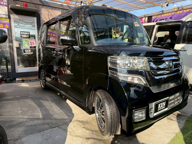 N-BOXカスタム 1年保証 ターボ 両側パワスラ レーダーブレーキ 横滑り防止機能 クルーズコントロール テレビ ナビ Bluetooth バックカメラ ETC HIDヘッドライト(26枚目)