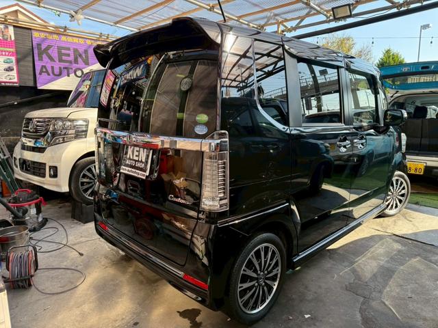 N-BOXカスタム 1年保証 ターボ 両側パワスラ レーダーブレーキ 横滑り防止機能 クルーズコントロール テレビ ナビ Bluetooth バックカメラ ETC HIDヘッドライト(28枚目)