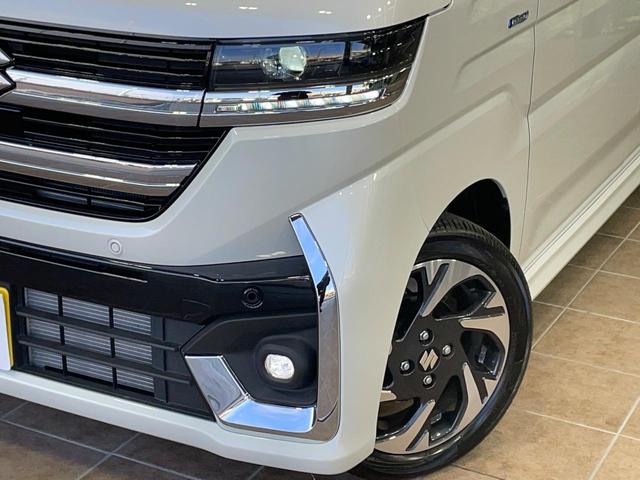 スペーシアカスタム ハイブリッドXSターボ 純正9型ナビ 両側電動スライドドア 全周囲カメラ 衝突軽減 レーダークルーズ ヘッドアップディスプレイ ハーフレザーシート シートヒーター LEDヘッド オートハイビーム 車線逸脱警報(12枚目)