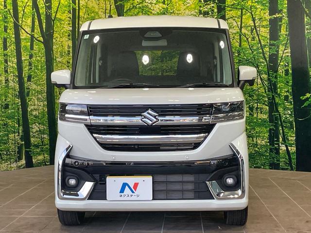 スペーシアカスタム ハイブリッドXSターボ 純正9型ナビ 両側電動スライドドア 全周囲カメラ 衝突軽減 レーダークルーズ ヘッドアップディスプレイ ハーフレザーシート シートヒーター LEDヘッド オートハイビーム 車線逸脱警報(14枚目)