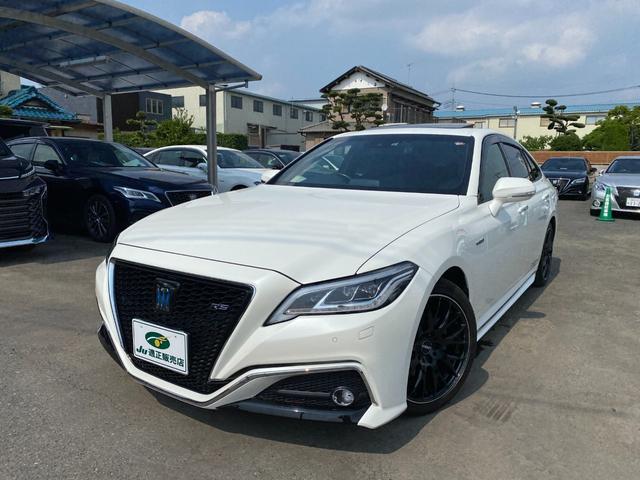 クラウンハイブリッド ＲＳ　トヨタセーフティセンス　サンルーフ　黒レザーシート　シートＡＣ　メーカーナビ　ＥＴＣ　クルコン　ＴＳＳ　クリアラスソナー　３眼ＬＥＤライト　フォグ　バックカメラ　ＲＡＹＳ１８インチアルミホイール（2枚目）