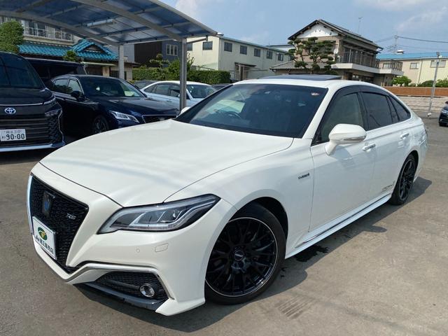 クラウンハイブリッド ＲＳ　トヨタセーフティセンス　サンルーフ　黒レザーシート　シートＡＣ　メーカーナビ　ＥＴＣ　クルコン　ＴＳＳ　クリアラスソナー　３眼ＬＥＤライト　フォグ　バックカメラ　ＲＡＹＳ１８インチアルミホイール（9枚目）
