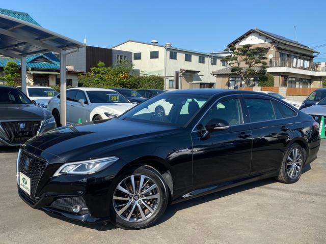 クラウンハイブリッド Ｓ　Ｃパッケージ　メーカーナビＴＶ　ＨＵＤ　ＢＳＭ　ハンドル／シートヒーター　ＥＴＣ　クルコン　ＴＳＳ　クリアラスソナー　ＬＥＤライト　フォグ　バックカメラ　純正アルミ（9枚目）