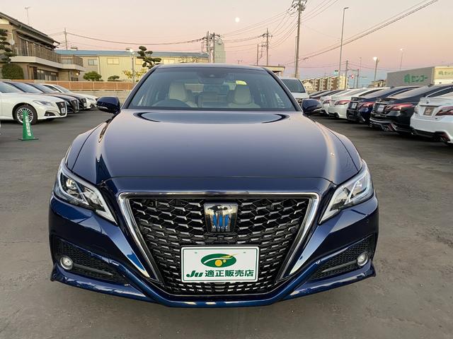 クラウンハイブリッド 全方向カメラ TSS クリアラスソナー LEDライト フォグ 純正アルミ メーカーナビTV ハーフレザーシート ハンドル/シートヒーター HUD BSM ETC クルコン(3枚目)