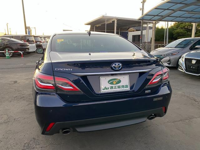 クラウンハイブリッド 全方向カメラ TSS クリアラスソナー LEDライト フォグ 純正アルミ メーカーナビTV ハーフレザーシート ハンドル/シートヒーター HUD BSM ETC クルコン(4枚目)