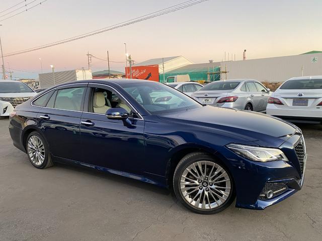 クラウンハイブリッド 全方向カメラ TSS クリアラスソナー LEDライト フォグ 純正アルミ メーカーナビTV ハーフレザーシート ハンドル/シートヒーター HUD BSM ETC クルコン(6枚目)