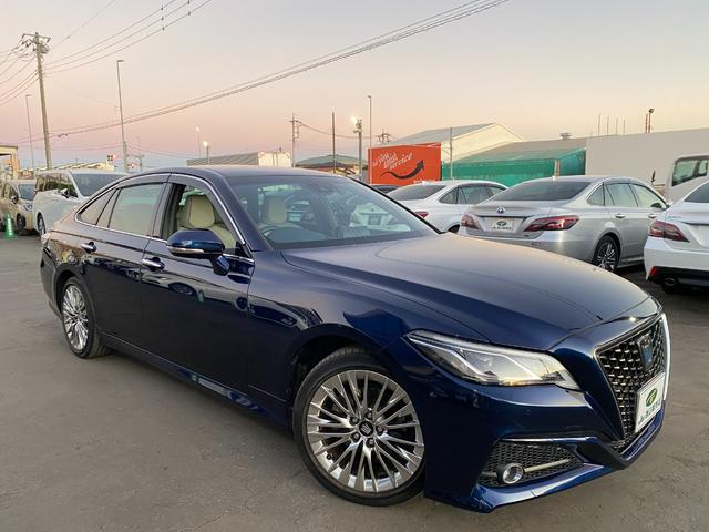 クラウンハイブリッド 全方向カメラ TSS クリアラスソナー LEDライト フォグ 純正アルミ メーカーナビTV ハーフレザーシート ハンドル/シートヒーター HUD BSM ETC クルコン(7枚目)