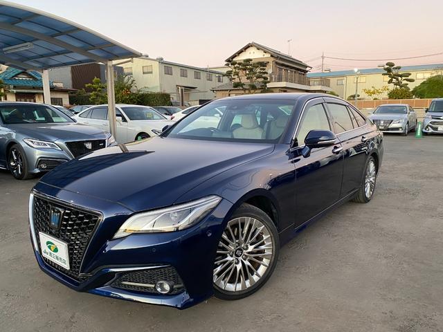 クラウンハイブリッド 全方向カメラ TSS クリアラスソナー LEDライト フォグ 純正アルミ メーカーナビTV ハーフレザーシート ハンドル/シートヒーター HUD BSM ETC クルコン(8枚目)