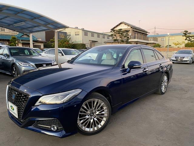 クラウンハイブリッド 全方向カメラ TSS クリアラスソナー LEDライト フォグ 純正アルミ メーカーナビTV ハーフレザーシート ハンドル/シートヒーター HUD BSM ETC クルコン(9枚目)