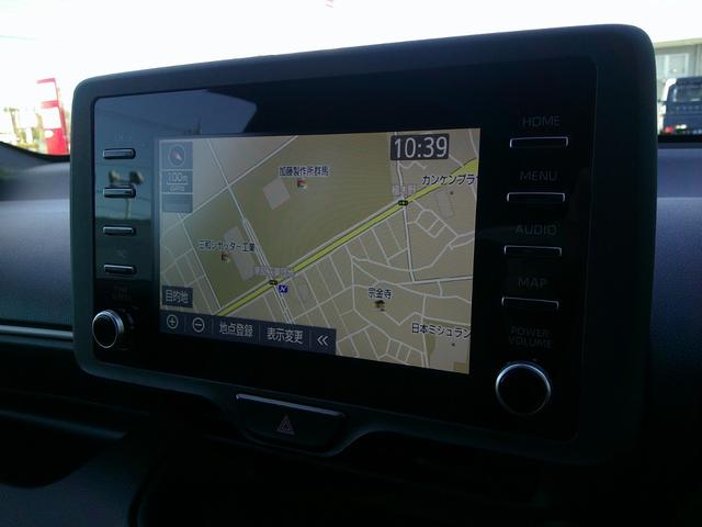 ヤリス ハイブリッドＸ　ＥＴＣ　バックカメラ　ナビ　クリアランスソナー　オートクルーズコントロール　レーンアシスト　衝突被害軽減システム　オートライト　スマートキー　電動格納ミラー　ＣＶＴ　盗難防止システム　衝突安全ボディ（8枚目）