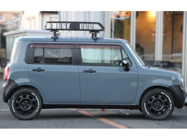 アルトラパン T Lパッケージ ターボ ドレスダウンカスタム レトロスタイル オールペイント ちょいリフトアップ 黒てっちん&マッドタイヤ ルーフバスケット レッドテール スマートキー キセノンライト 記録簿付 整備保証付販売(4枚目)