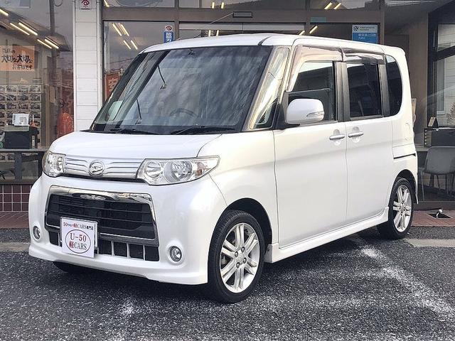 タント カスタムRS インタークーラーターボ純正ナビバックカメラフルセグTV CD DVD コーナーセンサーオートライトオートワイパーウーファー ETC パワースライド フォグスモークフィルムスマートキー衝突安全ボディ(8枚目)