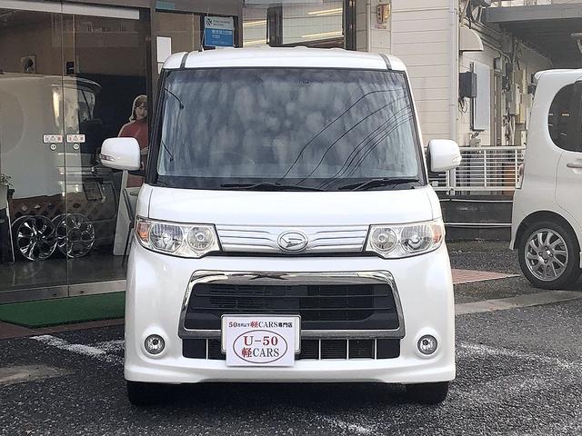 タント カスタムRS インタークーラーターボ純正ナビバックカメラフルセグTV CD DVD コーナーセンサーオートライトオートワイパーウーファー ETC パワースライド フォグスモークフィルムスマートキー衝突安全ボディ(9枚目)
