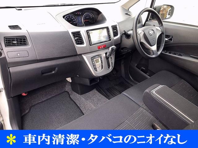 ムーヴ カスタム　Ｇ　ディーラー下取車純正ナビフルセグＴＶ　Ｂｌｕｅｔｏｏｔｈ　ＤＶＤ　ＣＤ　ＥＴＣ　プッシュスタートエコアイドルドアロック連動格納式ウィンカードアミラースマートキーフロントフォグ整備点検記録衝突安全ボディ（2枚目）