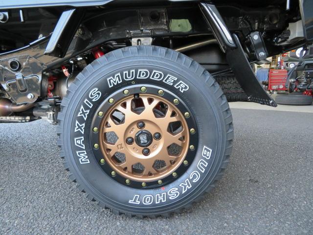 ハイゼットトラック ジャンボエクストラ 4インチアップ フロントガードバー付 バックショット195R14 XTREME-J XJ04 電子制御式4WD スーパーデフロック CVT 視界補助パック マッドフラップ(15枚目)