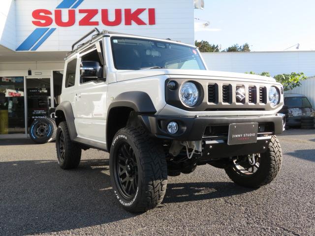 ジムニーシエラ ＪＣ　３型　モトレージ３インチアップキットビルシュタイン　ショウワガレージＡＢＳフロントバンパー／リアバンパー　サクソン左出しマフラー　オープンカントリーＲＴ２２５／６０Ｒ１８　ＲＡＹＳ　Ａ．ＬＡＰ－０７Ｘ（3枚目）