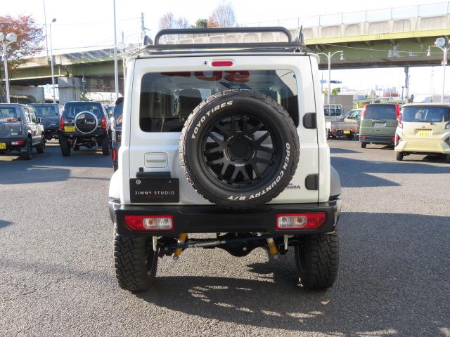 ジムニーシエラ ＪＣ　３型　モトレージ３インチアップキットビルシュタイン　ショウワガレージＡＢＳフロントバンパー／リアバンパー　サクソン左出しマフラー　オープンカントリーＲＴ２２５／６０Ｒ１８　ＲＡＹＳ　Ａ．ＬＡＰ－０７Ｘ（5枚目）