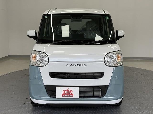 ムーヴキャンバス ストライプスＸ　届出済未使用車　両側電動スライドドア　クリアランスソナー　レーンアシスト　衝突被害軽減システム　オートライト　スマートキー　アイドリングストップ　電動格納ミラー　ベンチシート　ＣＶＴ　盗難防止システム（12枚目）