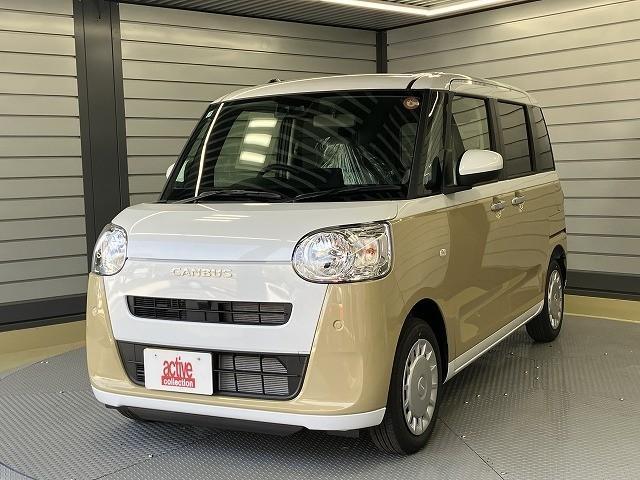 ムーヴキャンバス ストライプスＸ　届出済未使用車　両側電動スライドドア　クリアランスソナー　レーンアシスト　衝突被害軽減システム　オートライト　スマートキー　アイドリングストップ　電動格納ミラー　ベンチシート　ＣＶＴ　盗難防止システム（13枚目）