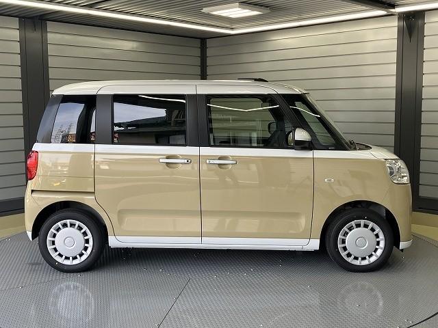 ムーヴキャンバス ストライプスＸ　届出済未使用車　両側電動スライドドア　クリアランスソナー　レーンアシスト　衝突被害軽減システム　オートライト　スマートキー　アイドリングストップ　電動格納ミラー　ベンチシート　ＣＶＴ　盗難防止システム（15枚目）