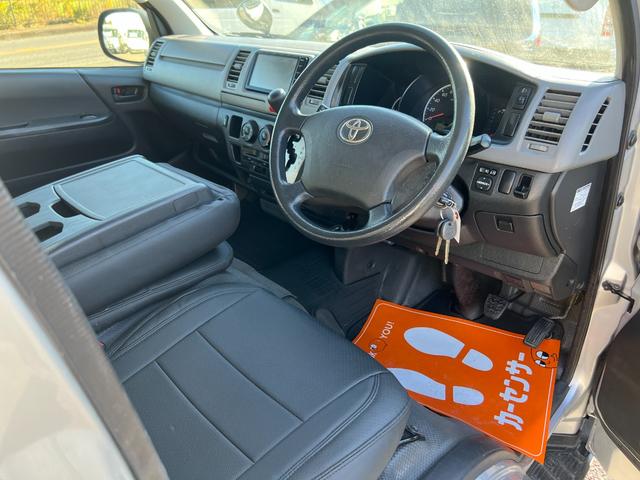 ハイエースバン ロングDX GLパッケージ 業者販売対応ディーゼル9人リヤクーラーヒーター純正ナビTVバックカメラキーレス電動格納ミラー2024年製造タイヤ革調シートカバールームクリーニング済み(9枚目)