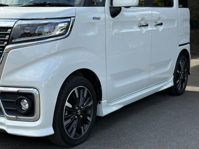 スペーシアカスタム ハイブリッドXSターボ ターボ 衝突軽減 レーンキープ 障害物センサー オートクルーズ 両側電動 ハーフレザー シートヒーター ナビ フルセグ 全周囲カメラ Fカメラ サイドカメラ Bカメラ Bluetoothオーディオ(65枚目)