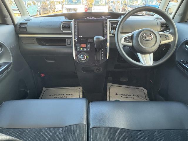 タント カスタムＸ　トップエディションＳＡＩＩＩ　衝突軽減　レーンキープ　障害物センサー　片側電動　ハーフレザー　シートヒーター　ナビ　フルセグ　Ｂカメラ　Ｉストップ　ＬＥＤヘッドライト　１４インチＡＷ　スマキー　禁煙車　フルフラット　ＡＢＳ（3枚目）