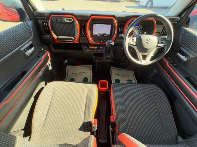 ハスラー ハイブリッドＸターボ　衝突軽減　レーンキープ　障害物センサー　アダプティブクルーズ　シートヒーター　ナビ　フルセグ　Ｂｌｕｅｔｏｏｔｈオーディオ　ＥＴＣ　Ｉストップ　ＬＥＤヘッドライト　１５インチＡＷ　スマキー（3枚目）